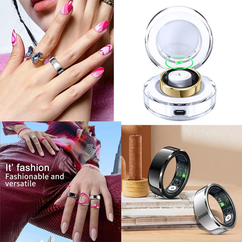 Smart Health Ring for Women Men Fitness Tracker with Heart Rate, Sleep Monitoring, Step Counting, IP68 Waterproof for Iphone and Android, No Subscription Fee